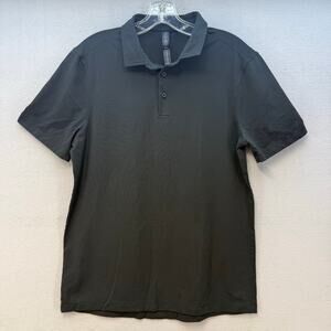 Lululemon Polo Shirt Women's M Black And Gold Athleisure Preppy Casual